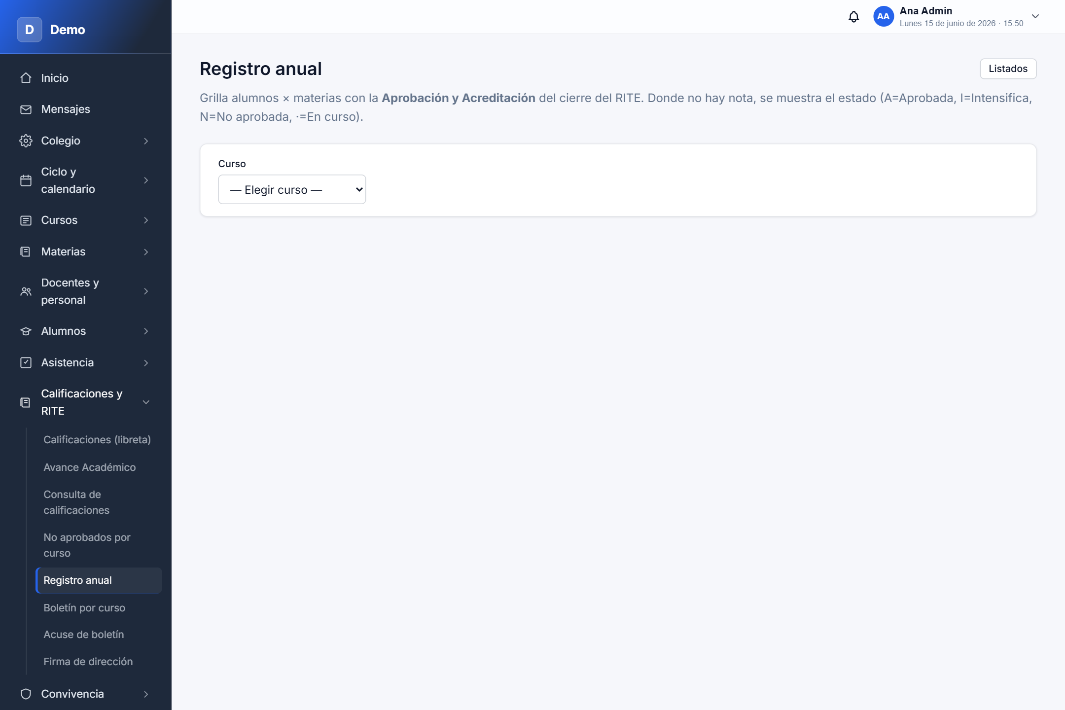 Registro anual