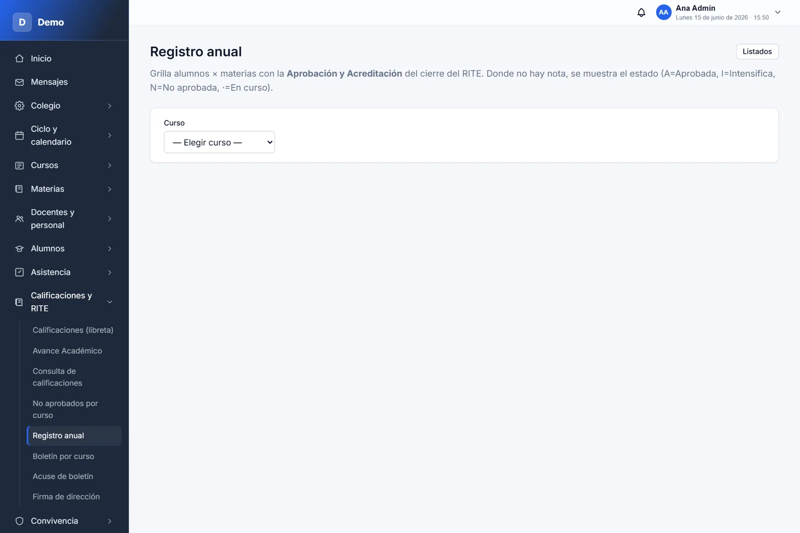 Registro anual